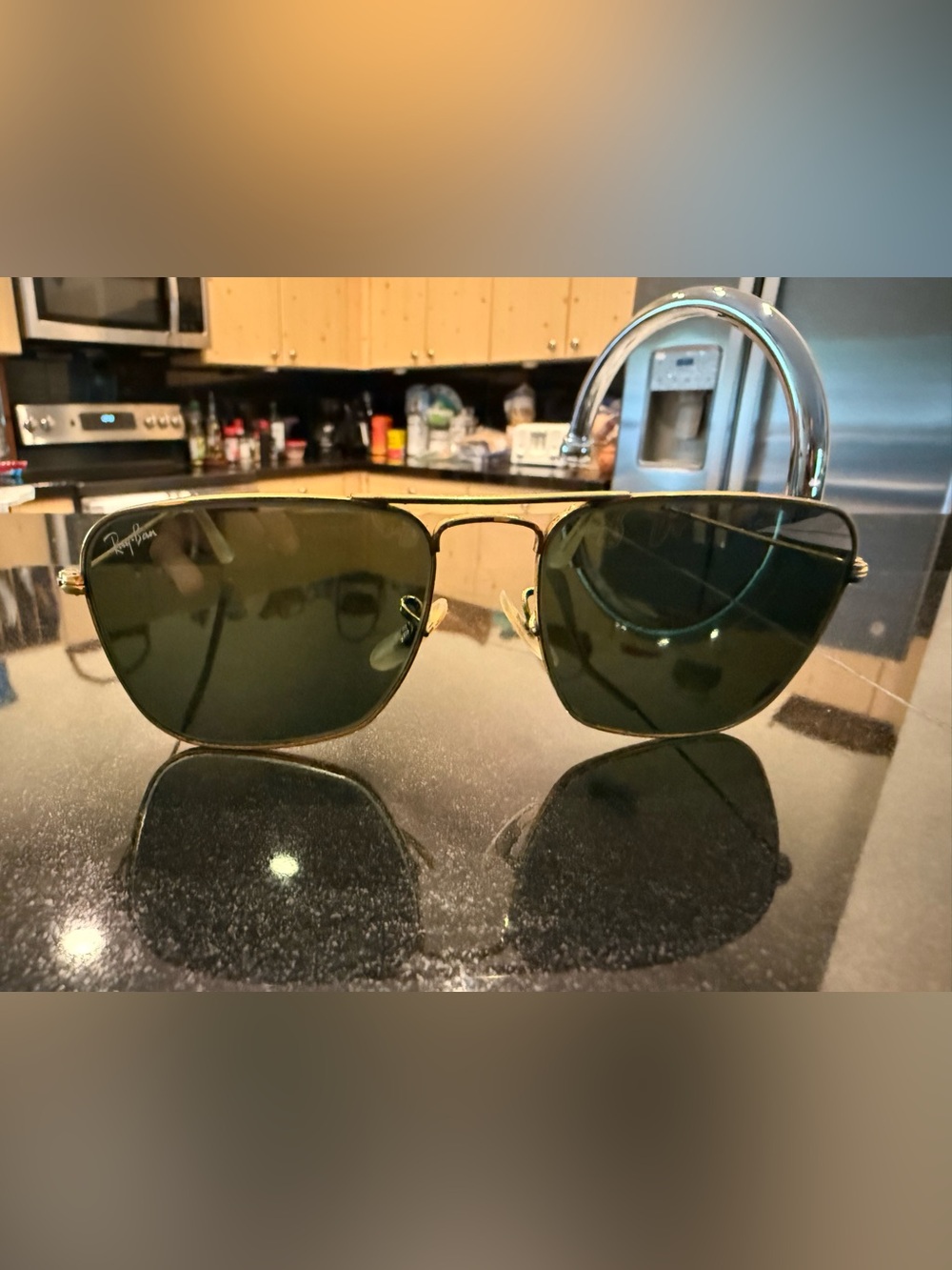 Ray-Ban Metal Framed Aviator Glasses with Case and Cloth